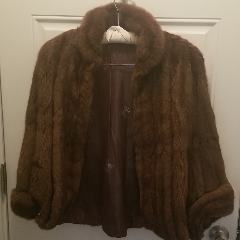 Vintage 1950s Women's Fur Cape, real mink fur